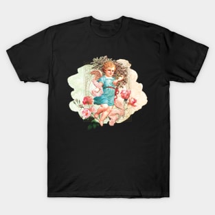 Child Angel and Roses T-Shirt